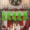thumbnail image 3 of 7.8in New Christmas Decoration Green Knitted DIY Letter Christmas Socks Christmas Gift Sock Pendant 1Pack, 3 of 7