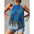 thumbnail image 2 of Body sin mangas con flecos para mujer, playera de una sola pieza Azul / Patchwork M Azul / Patchwork M Xishao ropa, 2 of 2