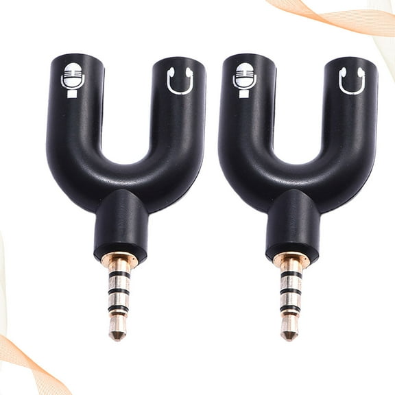 IDEANATEGRATE Y-shaped Audio Adapter Head for Headset Audio Splitter 2PCS 5 x 3 x