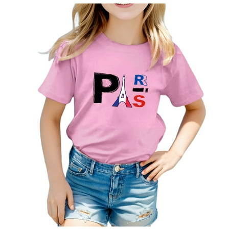 

FANDANIV Boys Shirts Clothes Summer Tops Unisex Print Tee Girl Funny T Short Sleeve Round Neck For 3-13 Years T-Shirts Kids Toddler