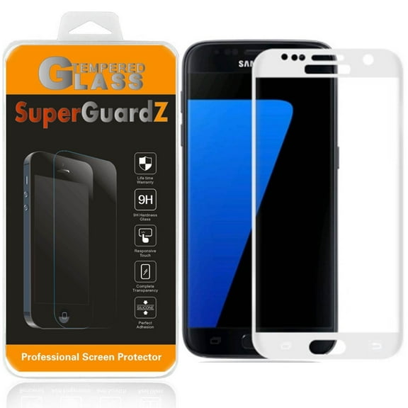 [3-Pack] For Samsung Galaxy S7 - SuperGuardZ [FULL COVER] Tempered Glass Screen Protector [White], Edge-To-Edge Protect, Anti-Scratch
