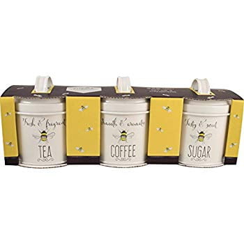 bee tea coffee sugar canisters