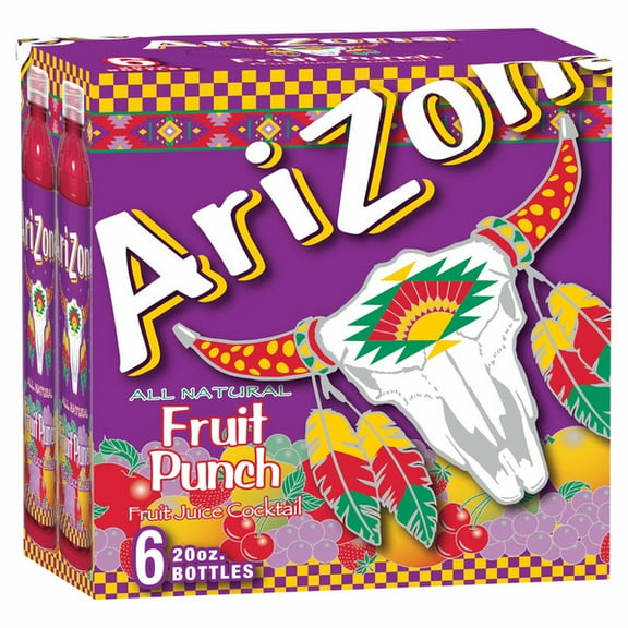 AriZona Fruit Punch Fruit Juice Cocktail - 6 Pack (20 fl oz Bottles)