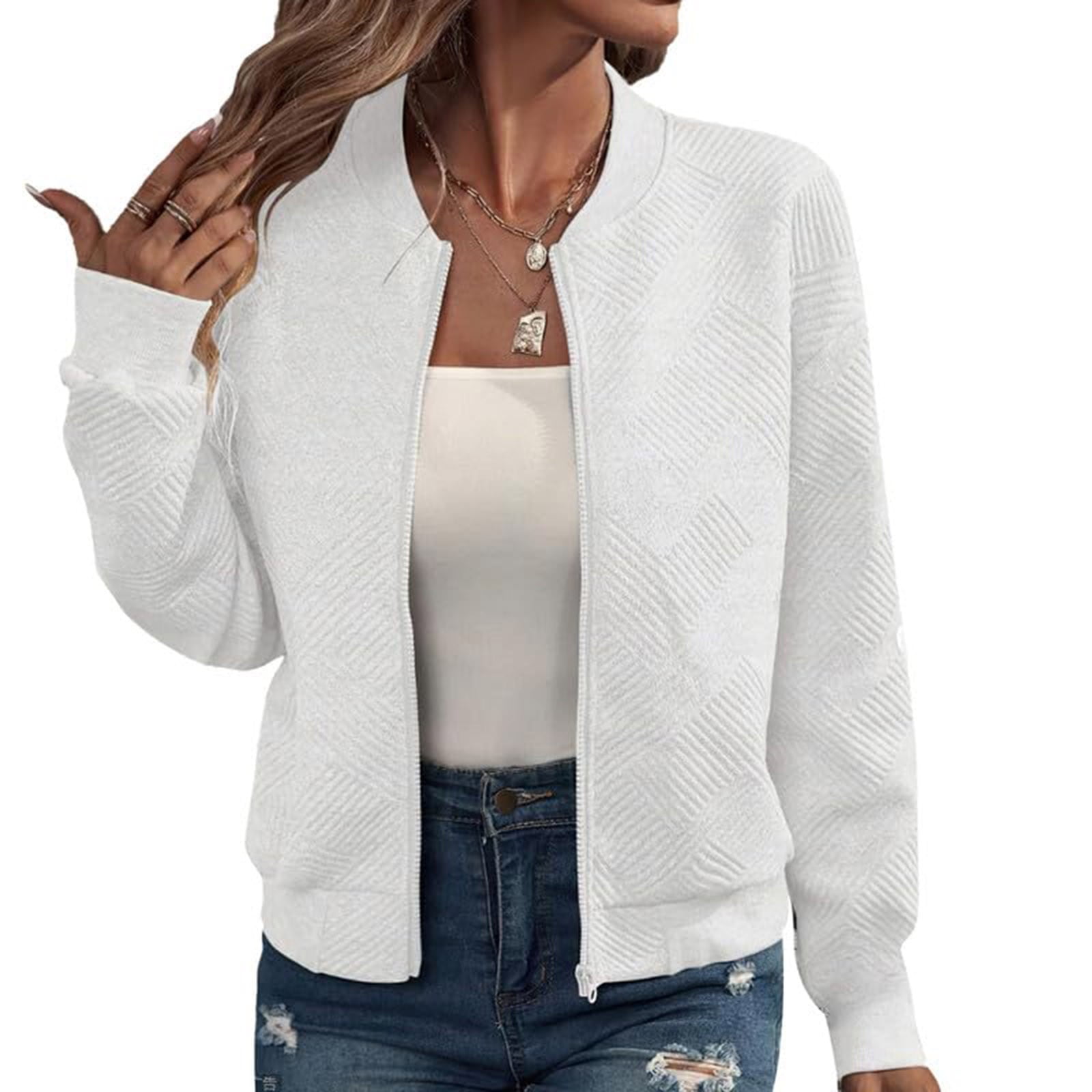 TTUHYWXI Bomber Jacket Women 2025 Trendy Casual Long Sleeve