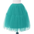 thumbnail image 3 of RUTAYY Women's Mesh Skirt Pleated Solid Color Elastic Waist Soft and Skin-Friendly Casual Daily Wear Vacation Playful Midi Skirt, 3 of 3