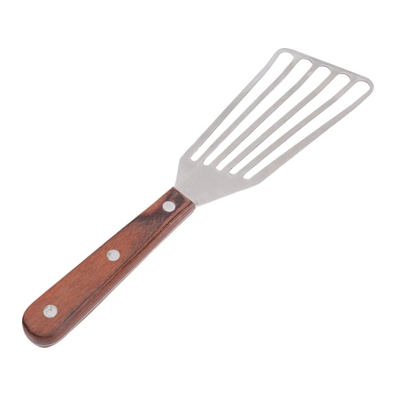 Large Fish Spatula with Wood Handle, Stainless Steel Barbecue Turner for Grilling