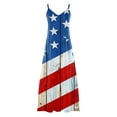 thumbnail image 5 of Cleaning 4Th of July Patriotic Dresses for Women American Flag Printed Sundress Deep V Neck Maxi Tank Dress Light Breathable Summer Dress Loose Flliter Hem Beach Dresses Vacation Outfits, 5 of 5