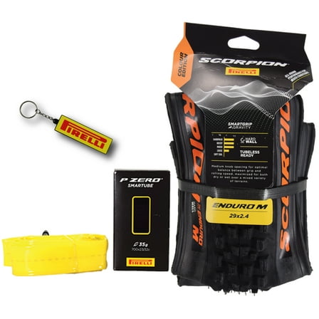 Pirelli Scorpion Enduro M Orange Color Edition Mountain Bicycle Tire 29x2.4 - Tubeless High-Performance Tear-Resistant MTB Tire for XC Racing, Trail and Enduro Riding   SmarTUBE 23/32-622