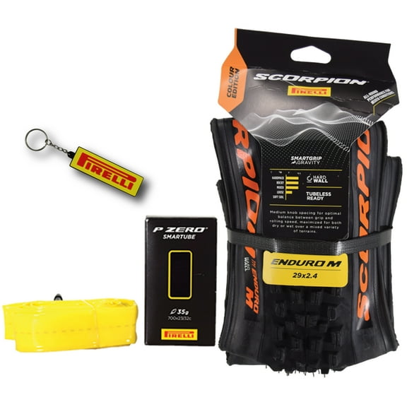 Pirelli Scorpion Enduro M Orange Color Edition Mountain Bicycle Tire 29x2.4 - Tubeless High-Performance Tear-Resistant MTB Tire for XC Racing, Trail and Enduro Riding   SmarTUBE 23/32-622