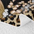 thumbnail image 5 of Manfei Leopard Print Initial M Bed Spread Queen,Cute Butterfly Bowknot Queen Coverlet Set,Black Brown,3pcs,1 Quilt and 2 Pillowcases, 5 of 7