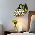 thumbnail image 4 of Fetcoi, Wall Sconce Stained Glass Shade Wall Lamp Indoor Lighting Fixture Stained Glass Vintage Antique Light Classic Style, 4 of 9