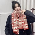thumbnail image 4 of Bufanda de cuadros de punto de otoño e invierno para mujer, estilo coreano, estilo japonés, combinable, gruesa y cálida con agujas, 4 of 5