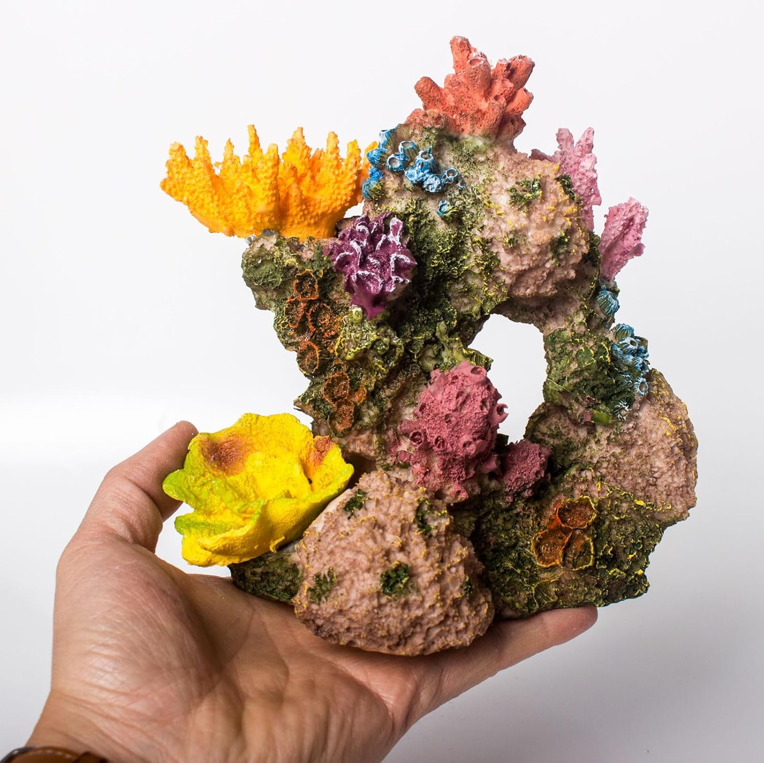 Fish Tank Rock Decor Coral Cave Aquarium Decorations Large Resin Coral Mountain Ornaments Large Fish House Breed Tank Decor for Marine Betta Fish Tank Landscape