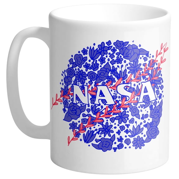 Floral Nasa Coffee Mug 11oz White