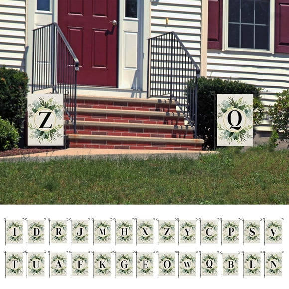 Tyidzon Initial Garden Flag, Letter A Family Last Name Initial Wreath Decorative Yard Outside Decorations, Initial Garden Flags for Outside Home Garden Decor 12 X 18 Inch