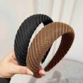 thumbnail image 3 of Aro para el pelo de lana a rayas de punto, nuevo, Sweet Hundred Hoop, negro, 3 of 4