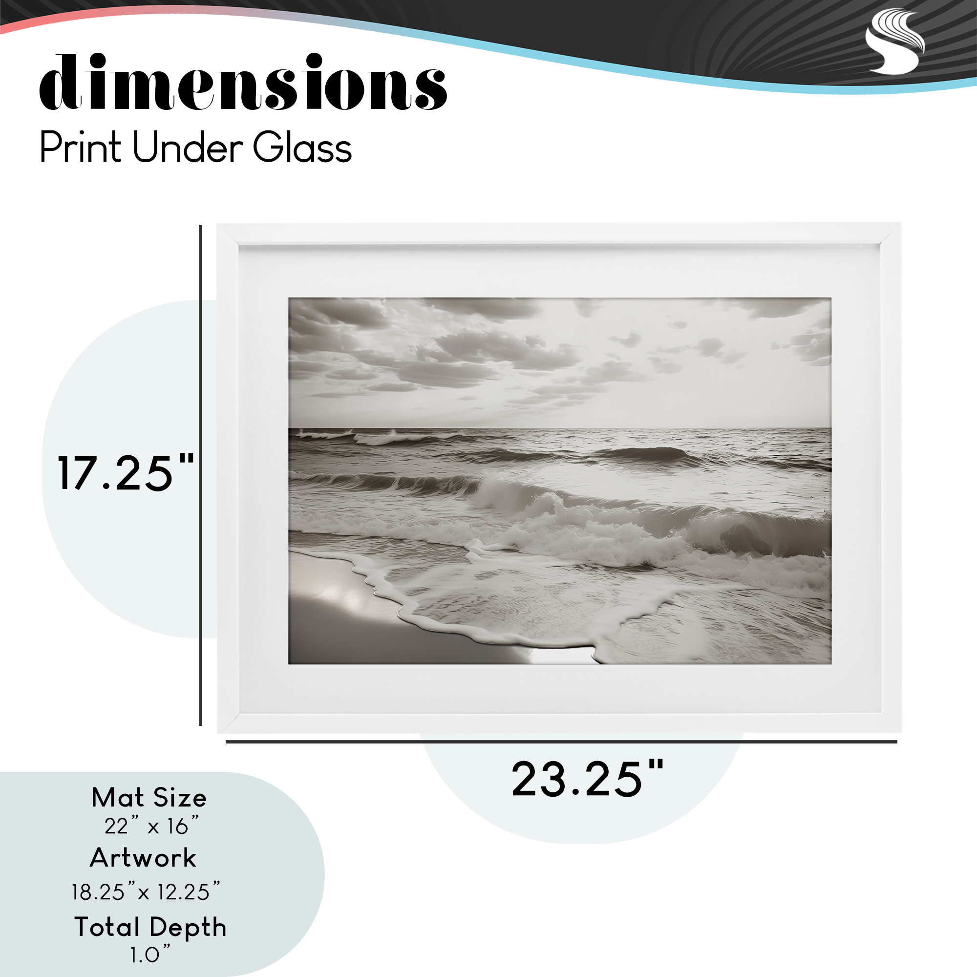 Beach View Reverie White Framed Print Under Glass, design by Decent Exposures