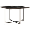 thumbnail image 3 of vidaXL 9 Piece Patio Dining Set with Cushions Brown Poly Rattan, 3 of 11