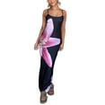 thumbnail image 2 of Women Spaghetti Strap Sleeveless Dress Floral Print Long Party Dress, 2 of 5