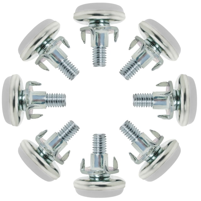 M8 x 25 x 30mm Tornillo en deslizadores de muebles, pies niveladores ajustables con tuercas en T para patas de gabinete, 8 piezas