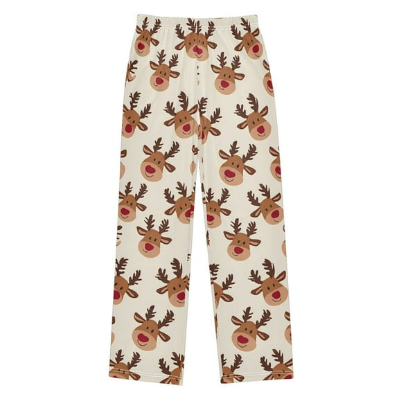 joogoo Cute Elk Reindeer Pajama Pants Pj Bottoms Sleepwear Lounge L