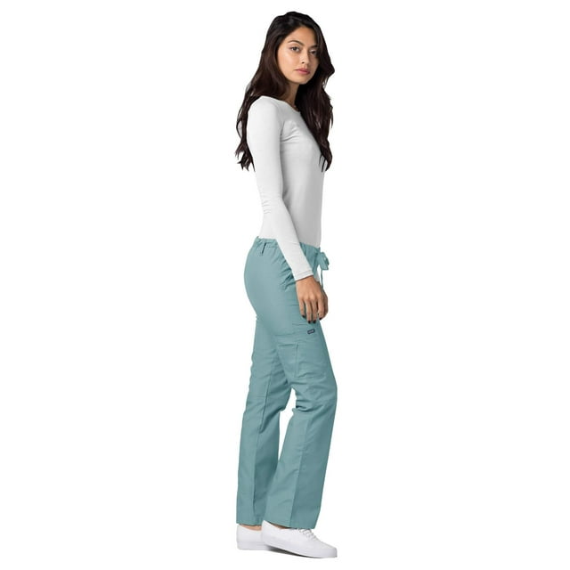 Adar Pantalon D\'uniforme Médical Droit pour Femmes, Cordon de Serrage, Popeline Durable, Noir