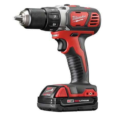 Milwaukee 2607-20 1/2 Inch 1,800 RPM 18V Lithium Ion Cordless Compact Hammer Drill / Driver with Textured Grip,