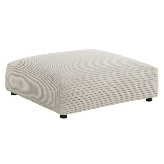 Modway Solace Modular Corduroy Upholstered Ottoman in Almond