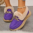 thumbnail image 2 of Pandaie Women's Slip on Loafers Fleece Lined Fuzzy Warm Winter Snow Boots Arch Support Indoor Outdoor Casual Walking Shoes Purple 6.5, 2 of 8