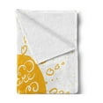 thumbnail image 2 of Saying Soft Flannel Fleece Throw Blanket, Rounded Sun Rough Heart Shaped Beams Philosophy of Life Theme Illustration Image, Cozy Plush for Indoor and Outdoor Use, 50" x 70", Yellow, by Ambesonne, 2 of 5