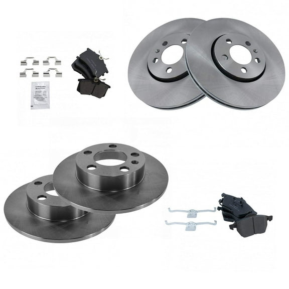 TRQ Front and Rear Brake Pad & Rotor Kit Brake Pads Brake Rotor Ceramic Fits Select 2007-2010 Volkswagen Beetle