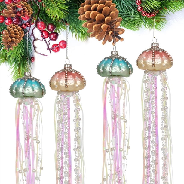 Colgante De Medusas De Perlas De Cristal Adornos Colgantes De Árbol De Navidad Para El Hogar Y Decoraciones Navideña 4 Uds. seitruly HA039238-00