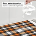 thumbnail image 3 of Uemuo Orange Plaid Pattern Dish Drying Mat,16*18 inch Absorbent Dish Drainer Kitchen Counter,Large Size Dish Drying Pad for Countertops,Sinks,Draining Racks, 3 of 6