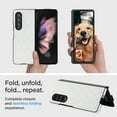 thumbnail image 5 of TECH CIRCLE Case Compatible for Samsung Galaxy Z Flip 4 5G Phone, Luxury Fashion Argyle Heady Duty Protective Shockproof PU Leather Cover Shell for Samsung Galaxy Z Flip 4 5G - White, 5 of 6