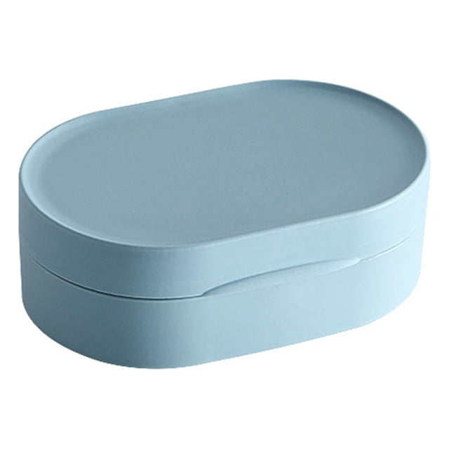 Yuarrent Caja de almacenamiento de esponja con tapa, organizador impermeable, estuche a prueba de fugas, contenedor de ducha para viaje, baño, Cocina y Comedor Azul