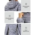 thumbnail image 4 of Women Puffer Jacket Hooded Warm Lightweight Packable Quilted Puffer Coat Outwear (Grey, Large), 4 of 8