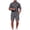 Gray, variant on 2 PC Outfit Set for Men Collared Short Sleeve Button Down Shirt and Drawstring Shorts Casual Summer Ribbed Outfit Sets Green S