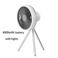thumbnail image 2 of Ventilador de Acampar Recargable de 4000 mAh,Ventilador eléctrico de mesa con Luz LED, 2 of 10
