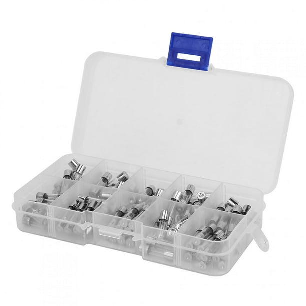 Kit de fusibles de vidrio Jadeshay 100 piezas 0-250 V Universal 5 * 20 mm Fusible de vidrio