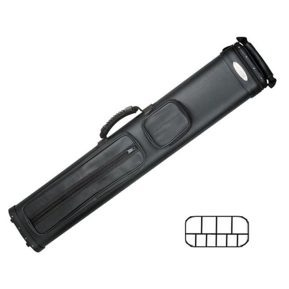 McDermott 75-0920 4Bx6S Black Billiards Pool Cue Stick Case w/ Shoulder Strap
