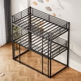 thumbnail image 4 of Leumius Triple Bunk Bed for 3 Kids/Teens,Bunk Bed Twin Over Twin Over Twin,Heavy Duty Metal Bed Frame with Guardrail and Ladder, No Box Spring Needed,Black, 4 of 10