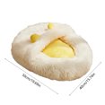 thumbnail image 3 of Foldable Indoor Dog and Cat House with Soft Cushion, Enclosed Warm Kennel Bed for Small to Medium Pets, Cozy Winter Puppy Cave, 19.7x15.7in, Gray/White/Khaki, 3 of 4