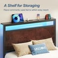 thumbnail image 5 of Lifezone Iron Wood Bed Frame, USB Port, LED Headboard, Noise-Free, Twin, Brown, 5 of 8