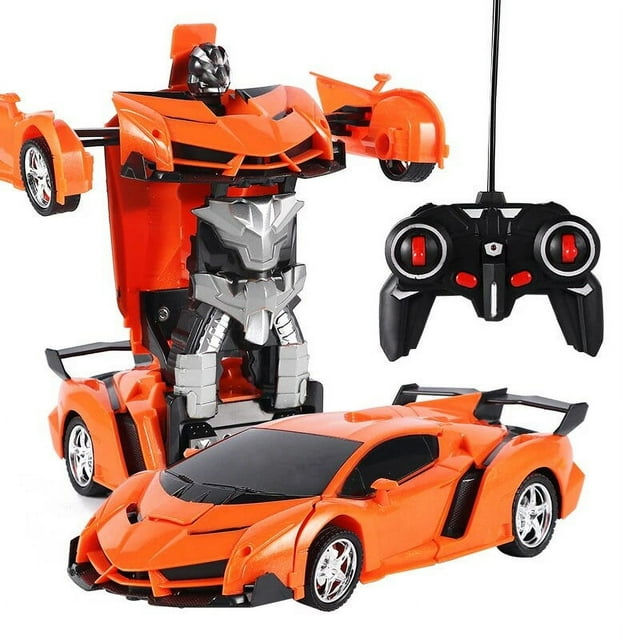 Voitures Rc et Camions Voitures Télécommandées 2-en-1 Jouets Robots de Transformation Jouets de Déformation Voiture de Sport Rc Modèle de Véhicule Voiture Électrique Voiture Orange