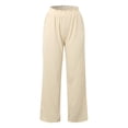 thumbnail image 4 of PMVFHDE Women's High Waist Casual Pants Straight Leg with Pockets Summer Everyday Versatile Comfortable Trousers Beige，M, 4 of 7