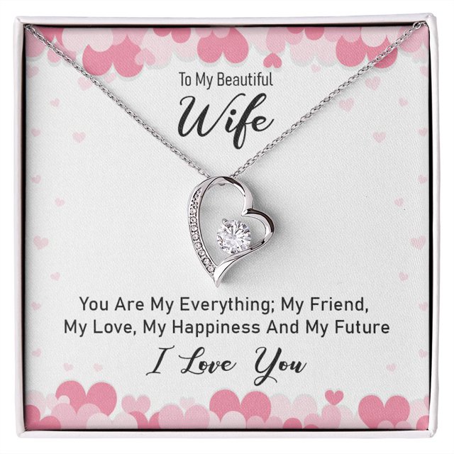 Pour Ma Femme, Tu Es Mon Tout pour Toujours Collier w Message Card