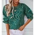 thumbnail image 5 of TFEOQRY Pullover Sweater for Women Fashion Solid Color Comfortable Knitwear Long Sleeved Round Neck Sweater Top Green, 5 of 9