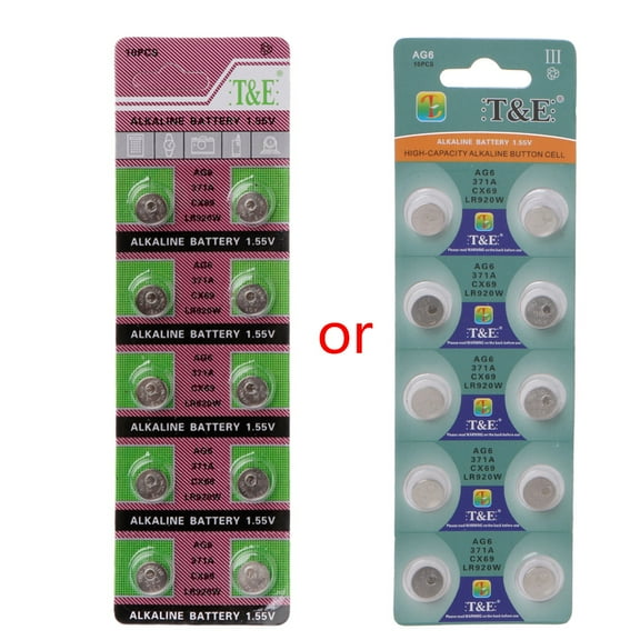 10 Pieces AG6 Alkaline Battery 1.55V Button Coin Cell 371 SR920SW LR920 SR927 171 370 L921 LR69 SR920 Watch Batteries