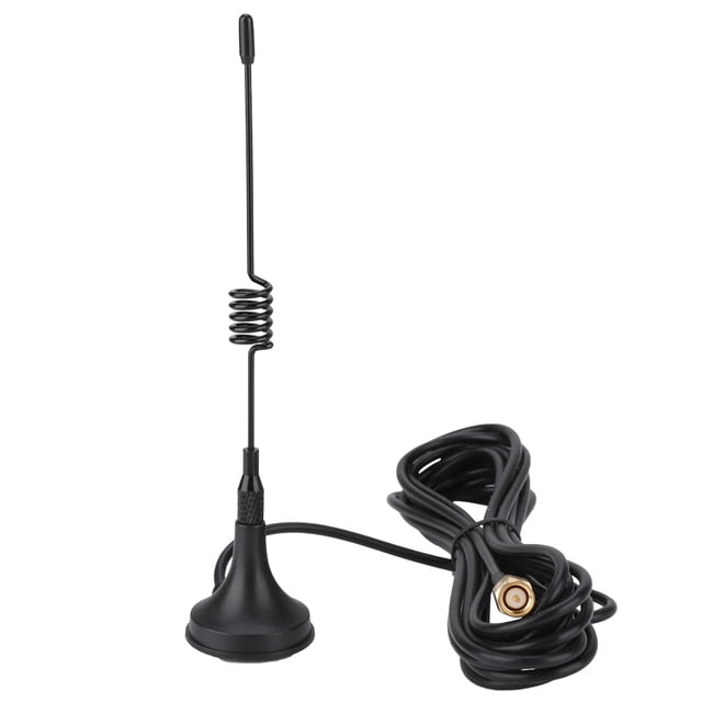 Antena de succión de 433 MHz, conector RP SMA macho recto con base magnética para radioaficionados.
