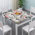 thumbnail image 3 of Shih Tzu Dog and Flower Floral Square Fitted Tablecloth with Elastic Edge,Square Table Cover,Washable Elastic Table Cover for Home Kitchen Party Decor 36"x36", 3 of 6